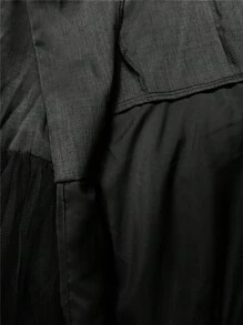 EMERY ROSE Women's Fashion Casual Patchwork Waist Belt Short Sleeve Thin Jacket - Black - View 5