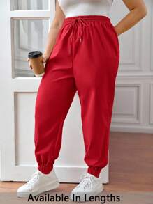 SHEIN PETITE CURVE 加大码抽绳腰裤，慢跑裤，宽松版型