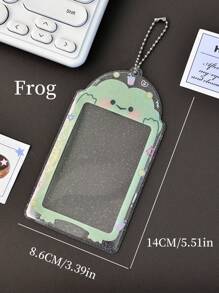 1PC Transparent Glitter Cute Frog Penguin 3 Inch PVC Student ID Card Holder Girls Kawaii Random Photo Card Sleeve Collectible Pocket Storage Protector For School College Accessories - Multicolor - View 4