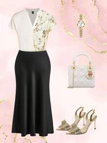 Ellevyn Elegante Damen Bluse in Unifarbe mit Patchwork, Pailletten und Stickerei, hochwertig, geeignet für den täglichen Gebrauch bei verschiedenen Anlässen, süße Flughafen-Damenshirts