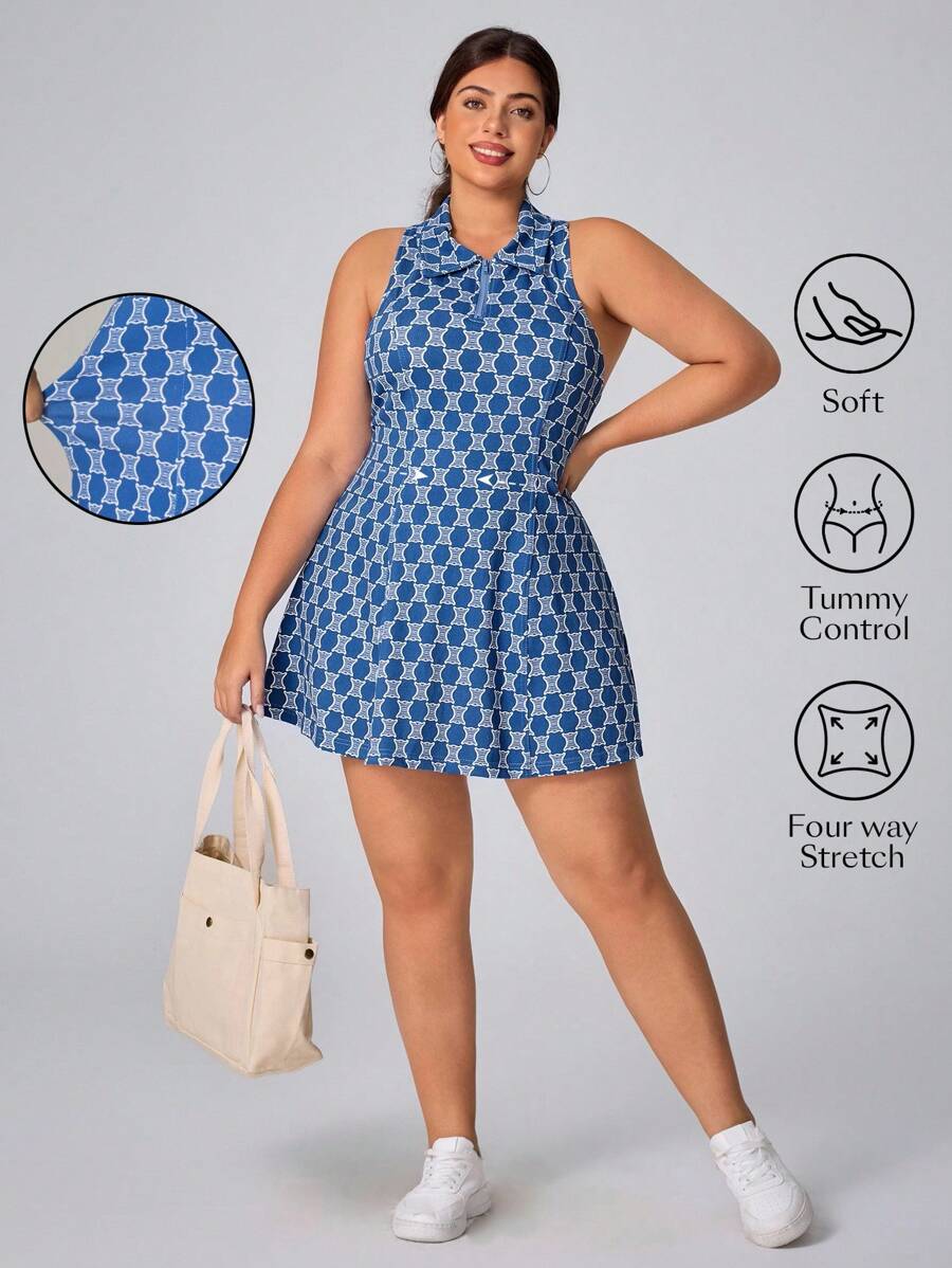 Flexra Plus Size Women Summer Casual Stretchy Elegant Denim Dress