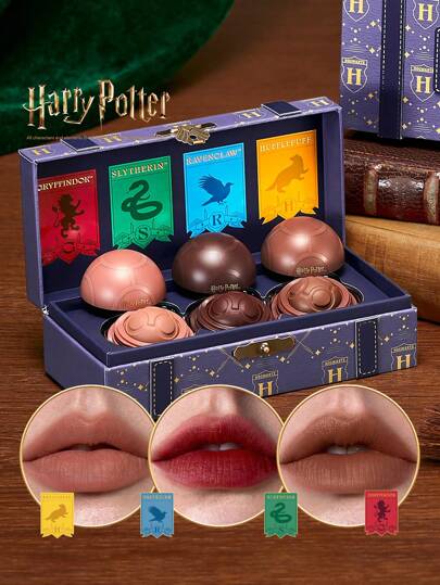 Harry Potter™ X SHEGLAM Quidditch Champion Lip Set 3 Pezzi/Set Rossetto Cremoso Naturale Marchio Bellezza Trucco Cosmetico Per Donne Ragazze Perfetto Per Autunno Inverno Ideale Per Y2K Elegante Moda Adatto Per Compleanno Natale Presente Festa Pronto Migliore Colore