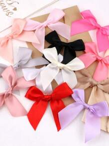 20 piezas de lazos y flores de cinta de unicolor, accesorios para el cabello hechos a mano, adecuados para envolver regalos, fundas de teléfono, decoraciones de ropa - Multicolor - Ver 5