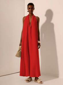 Zivah Lễ hội âm nhạc mới Xuân/Hè 2025, Lễ Phục sinh, Ngày Thánh Patrick, Phong cách phương Tây, Du mục, Tiệc sinh nhật, Tốt nghiệp, Phong cách đại học, Trang phục sinh viên, Thường ngày, Đa năng, Giải trí, Du lịch du thuyền, Bãi biển, Tắm nắng, Lan truyền, Thời trang đường phố, Khách dự tiệc cưới Boho, Đi làm, Ăn trưa, Sân bay, Váy maxi cổ chữ V sâu buộc dây họa tiết màu trắng, Váy maxi hở lưng - Đỏ - Xem 6