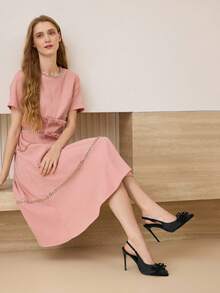 MOTF POINTED TOE BOW DETAIL HIGH HEELS - Black - View 7