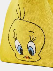 LOONEY TUNES X SHEIN 女士卡通图案时尚可爱手提包 - Butter Yellow - 查看 4