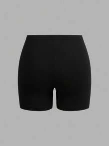 SHEIN EZwear Bộ 4 quần legging ngắn bó sát màu đen, trắng, hồng dành cho nữ, thích hợp mặc vào mùa hè - Nhiều màu - Xem 12