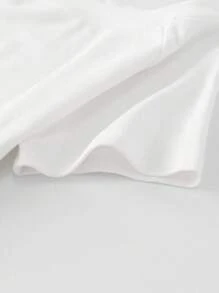 Sweetra 女士夏季不对称肩部T恤上衣，刺绣骑士骑马标志，白色短袖 - 白色 - 查看 4