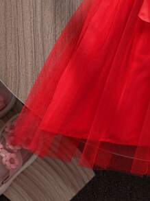 Elladie kids 女童3D花卉网眼无袖圆领休闲夏装