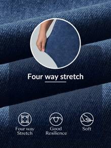 Flexra Casual Fashion Versatile Elastic Waist Plus Size Skinny Jeans,Fall Clothes For Women - Dark Wash - View 4