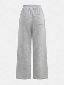 Girlism Teen Girls Light Grey Extra Long Sweatpants With Pockets For Casual Everyday Comfort Wide Leg Sweatpants Grey Sweatpants Flared Sweatpants Loose Sweatpants Comfy Pants Fall Winter