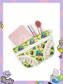 Adventure Time X ROMWE White Cartoon Print Makeup Bag, Compact & Portable Cosmetic Storage Pouch - Multicolor - View 7