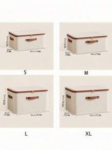 Fabric Storage Bin Foldable Cloth Box With Lid For Clothes Toys & Home Organization Cotton Linen Organizer For Bedroom