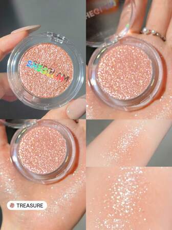 SHEGLAM Enigma Sparkly Eyeshadow-Treasure Shiny Eyeshadow Powder Gradient Multi-Tone High Shine Finish Non-Greasy Non-Fading Glitter Shimmer Eyeshadow Graduation Birthday Holiday Summer Fall Autumn Y2K Fancy Fashion Women Brand Makeup Cosmetic Beauty Party Beach Travel Camping Outdoors School Campus Trip Festivals Decor Gift Present Rose Girl Cosplay Best Color Charm Vibe