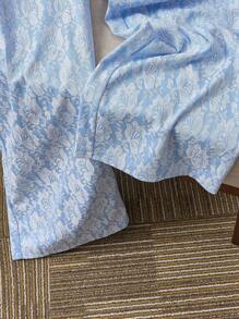 SHEIN Clasi Elegantes romantisches blaues Spitzenkleid aus Composite-Gewebe, entworfen für tägliche Fahrten, Dates, Einkaufen, Ausflüge und andere Anlässe, Frühling/Sommer - Blau - Übersicht 8