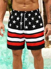 Surfspeed Men's Striped Beach Shorts, Versatile New Lightweight Design - Black - View 5