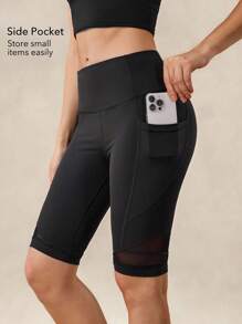 OutZeal Damskie spodenki motocyklowe z siateczki odprowadzającej pot, z kieszeniami bocznymi, czarne, modelujące brzuch, do jazdy na rowerze i na siłownię