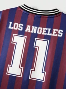 JNSQ 返校青少年男孩户外运动宽松 T 恤和短裤套装，儿童 V 领趣味字母印花超大针织 T 恤和短裤套装，秋季 - 彩色 - 查看 7