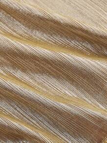 SHEIN MOD 女士时尚扭纹前开衩下摆吊带背心 - 金色 - 查看 4