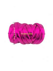 500克闪亮金属粗线（仿皮冰岛羊毛） - 超大粗线，适用于DIY毯子、包包、枕头、地毯和宠物床，闪光PU工艺纱线，不掉毛纤维，巨型钩针编织套装 - 彩色 - 查看 3