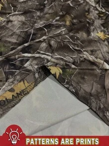 SHEIN EZwear Vintage Retro Street Withered Branch Camouflage Full-Print Fitted Cropped T-Shirt, Summer Back To School