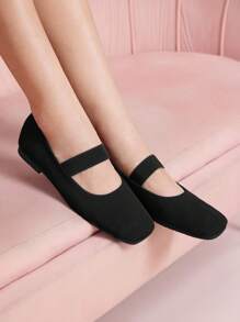 CUCCOO DOLLMOD Mocassins plats à boucle pour femmes, noir