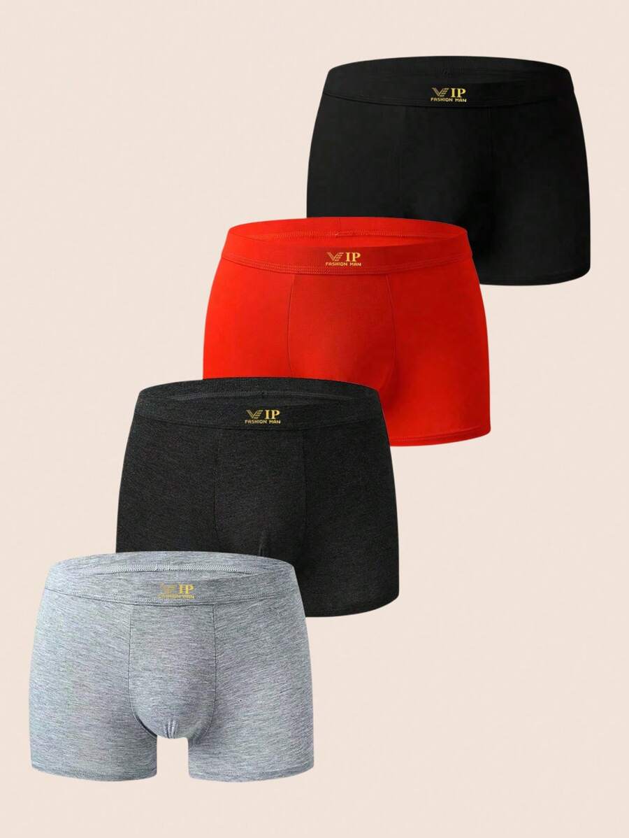 Manfinity Underwear&Sleepwear Basics 男式简约印花平角裤 - 彩色 - 查看 1
