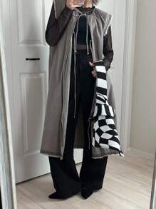 FRIFUL Blouse en denim décontractée et polyvalente pour femmes, avec col et ourlet en forme de nœud, de couleur gris clair, style ample et élégant