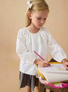 Maija Kids Maija Kids 年轻女孩圆领长袖束腰衬衫