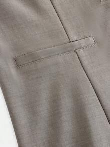 Girlism 青少年女士常规款带口袋涤纶无袖格子套装灰色套装商务套装全套女士商务装