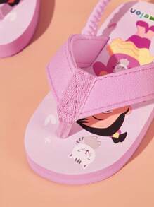 CoComelon X SHEIN Cute Cartoon Pink Baby Girls' Flip Flops, EVA Material Lightweight, Suitable For Outdoor Or Beach Use - Pink - View 10