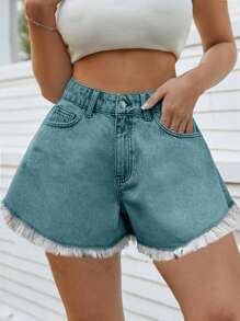 SHEIN Cottnline 99٪ قميص LOOSE SI من القطن YED - ازرق مخضر - مشاهدة 5