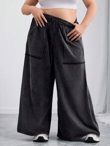 SHEIN CURVE+ 大尺碼休閒秋季衣物 冬季衣物 2026 22W - 黑色 - 查看 4