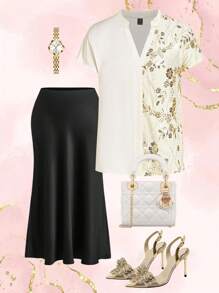 Ellevyn Elegante Damen Bluse in Unifarbe mit Patchwork, Pailletten und Stickerei, hochwertig, geeignet für den täglichen Gebrauch bei verschiedenen Anlässen, süße Flughafen-Damenshirts