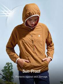 In My Nature 女士休闲连帽户外夹克 - 棕色 - 查看 3