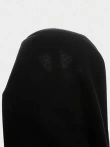 SHEIN 少女黑色圆领街头风字母印花卫衣，休闲学院风，舒适时尚，百搭，面料柔软，适合日常穿着、返校、户外活动，基督教主题卫衣，圣经经文卫衣，信靠上帝卫衣，秋冬季节必备。 - 黑色 - 查看 8
