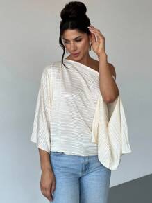 Firerie 简约通勤办公室宽松女士杏色褶皱衬衫 - 杏色 - 查看 4