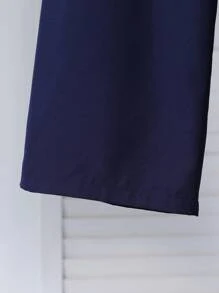 3 件套青少年女孩粉色衬衫搭配玫瑰色披肩和休闲长裤春夏新款韩版休闲装 - 藍色 - 查看 8