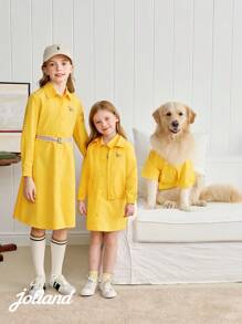 PETSIN 1件姜黄色宠物猫狗通用衬衫