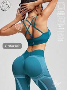 Innovista Seamless Workout Sets Sports High Support Quick Dry Daily Athleisure Yoga Pilates HIIT Training Office To Gym Tights Activewear Fall Structured Clothes Bra Legging Pants Comfort Movement Functional Mesh Breathable Tummy Control Compression Figure-Flattering Cardio Running Outdoor Exercise Healthy TT Viral IG Reel Ready FYP INSTA OOTD Green Working Mom Fitness Set Two Pieces Athletic Performance Gear, Women Athletic Set