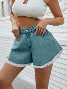SHEIN Cottnline 99٪ قميص LOOSE SI من القطن YED - ازرق مخضر - مشاهدة 3