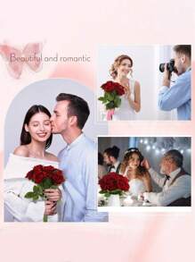 1/5/10/12PCS Wine Red Home Decoration Artificial Roses Table Decoration Bedroom Decoration Flowers Valentine's Day Bouquets Wedding Decorations Bride's Hand Bouquets Wrist Flowers Corsage Materials Home Restaurant Bedroom Vase Decoration Bouquets DIY Birthday Party Cake Materials Valentine's Day New Year Gift Materials Shooting Props Vase Decoration New Year Decoration Outdoor Garden Decoration - Burgundy - View 2
