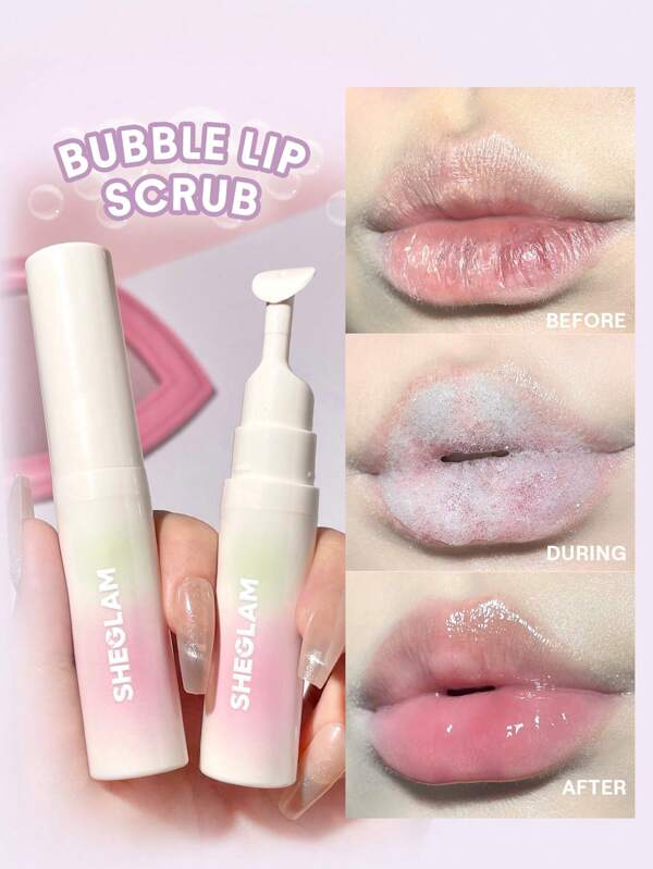 SHEGLAM Bubble Buff Exfoliante labial Graduación Cumpleaños Vacaciones Verano Otoño Y2k Elegante Moda Mujeres Maquillaje Cosmético Fiesta Playa Viaje Camping Aire libre Escuela Campus Excursión Festivales Decoración Regalo Presente Rosa Chica Cosplay Mejor Color Encanto Vibra