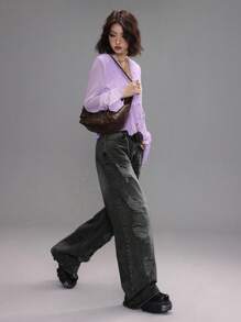 Coolane Women's Spring/Summer Date Night Concert Streetwear Textured Pleated Ruffle Blouses