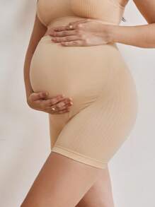 Moonlight&Mama Maternity Solid Color Elastic Waist Casual Underwear - Apricot - View 5