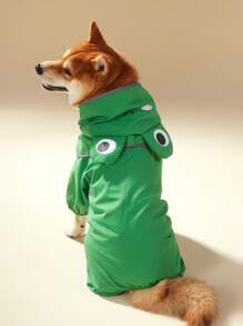 PETSIN 1pc Pet Frog Style Raincoat With Detachable Hood, 4-Leg Fully Covered Waterproof Doggy Rain Coat - Multicolor - View 3