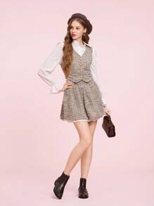 CUCCOO DOLLMOD 圆头弹力一脚蹬时尚英伦风格平底女靴，咖啡色正装靴，圆头厚底女式踝靴，短靴 - 咖啡棕 - 查看 10