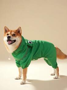 PETSIN 1pc Pet Frog Style Raincoat With Detachable Hood, 4-Leg Fully Covered Waterproof Doggy Rain Coat - Multicolor - View 8