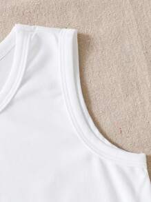 4件套男童基础款宽松圆领无袖上衣，灰色、白色、藏蓝色、黑色各一件，夏季款 - 彩色 - 查看 5