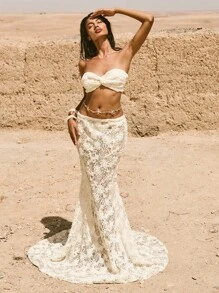 Opulessa 女式平纹及踝鱼尾裙